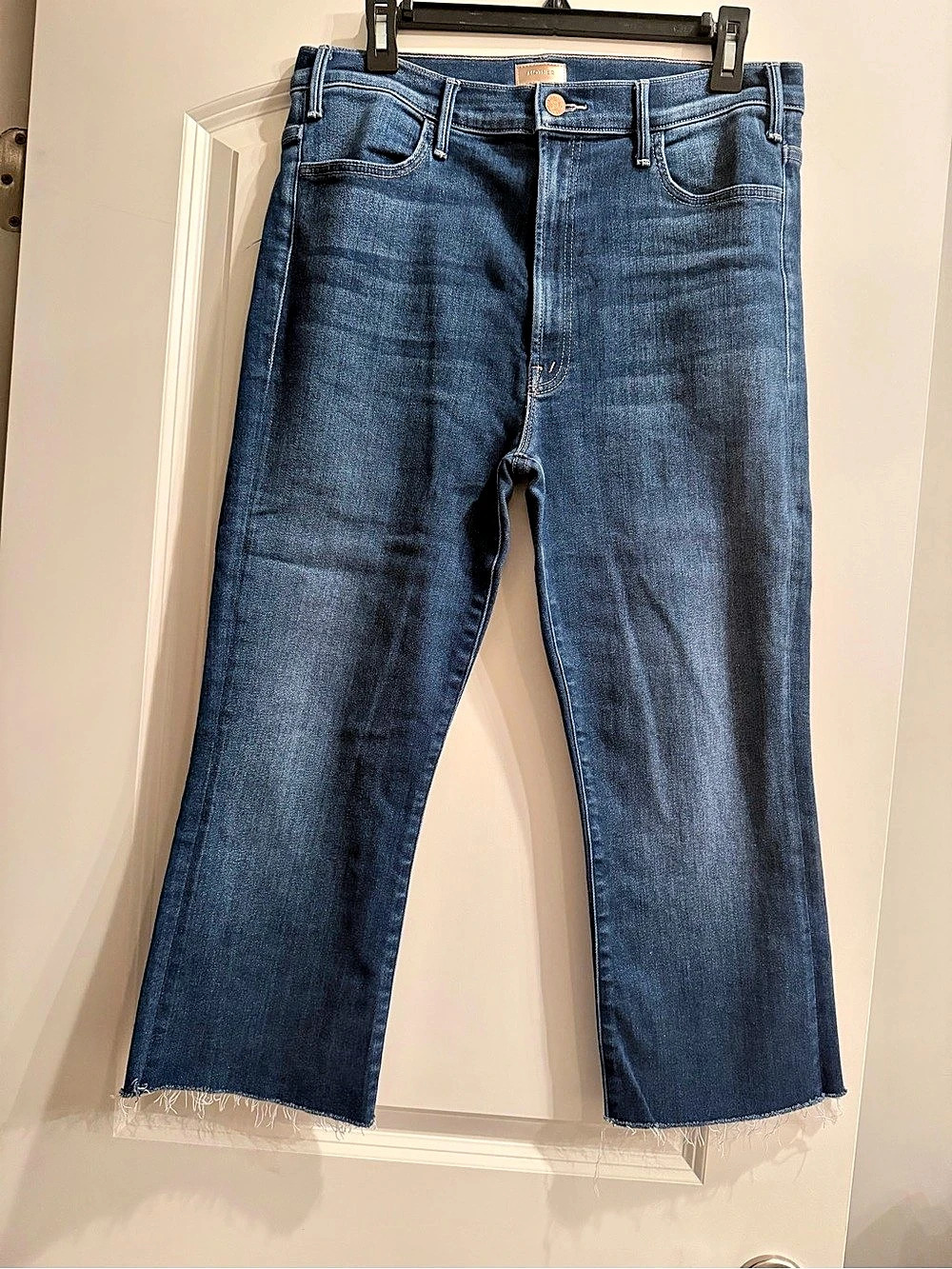 MOTHER The Hustler Ankle Fray Ankle Fray Jeans Blue Waist 32